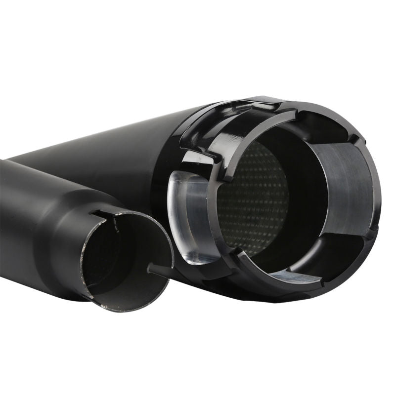 Voodoo Cycle House Custom 4" Chrome/Black Megaphone Slip-on Mufflers For 1995-2016 Harley-Davidson Touring Models