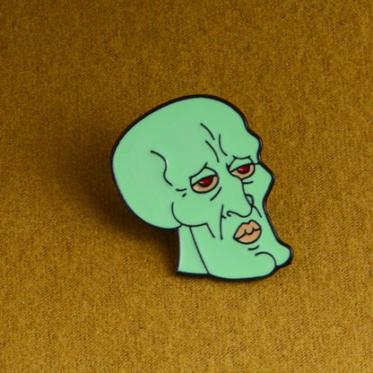 Green Bald Head Clothing Pin