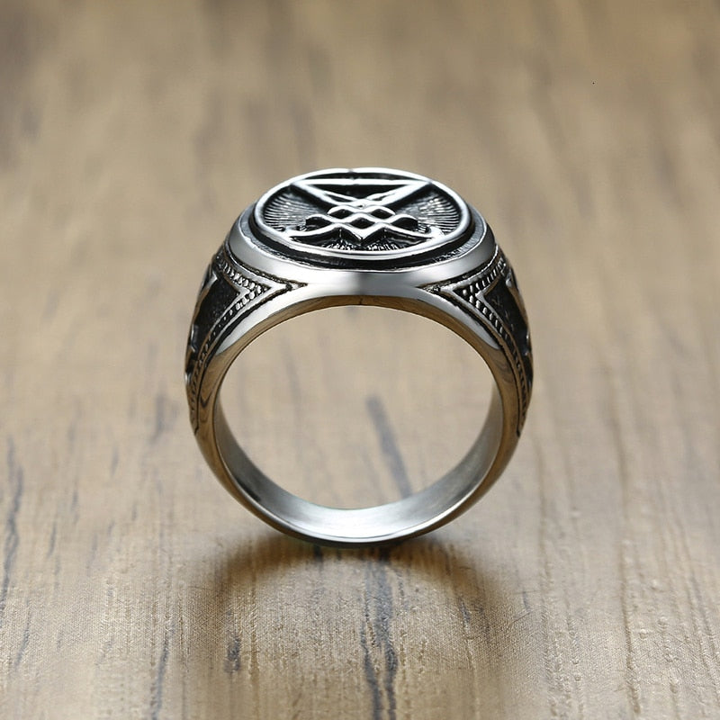 SIGIL OF LUCIFER UNISEX STAINLESS STEEL RING