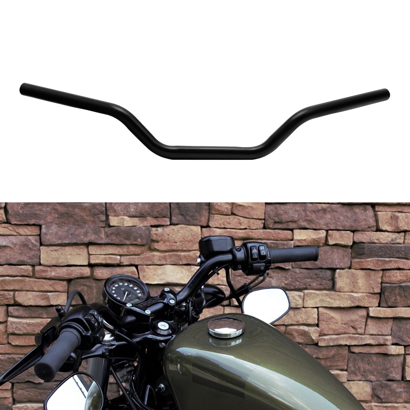 Voodoo Cycle House Custom Black Drag Bar Handlebars For Harley-Davidso ...