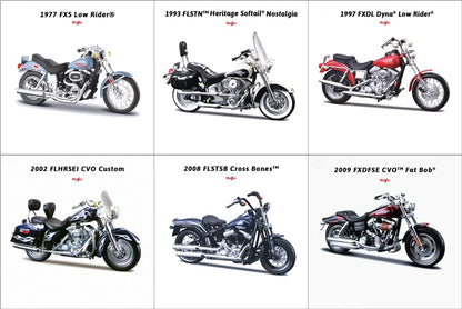 HARLEY-DAVIDSON 1:18 Scale Diecast Motorcycle Collection
