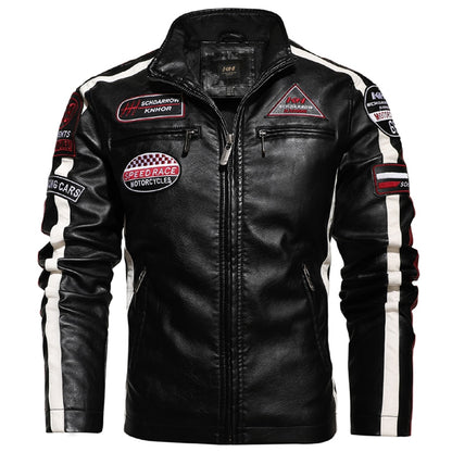 Voodoo Machine Co. Men's Slim Fit Motorcycle Logo Embroidery Bomber Jacket