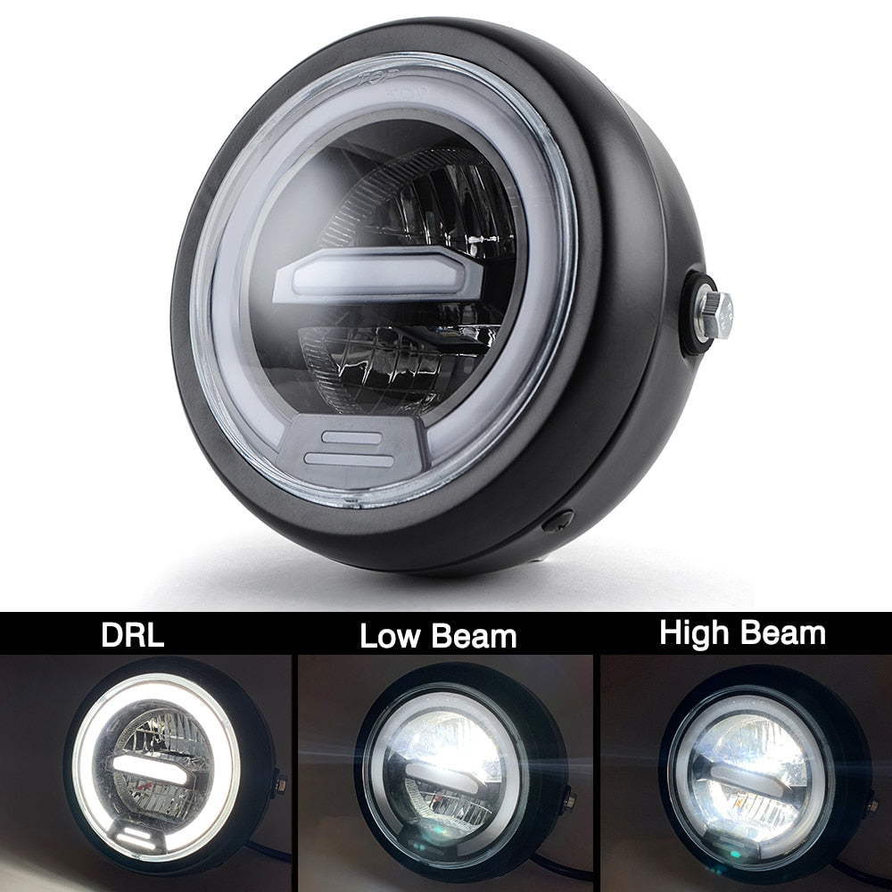 Voodoo Cycle House Universal LED 6.5" Round Head Light for Harley-Davidson - Indian - Custom Applications