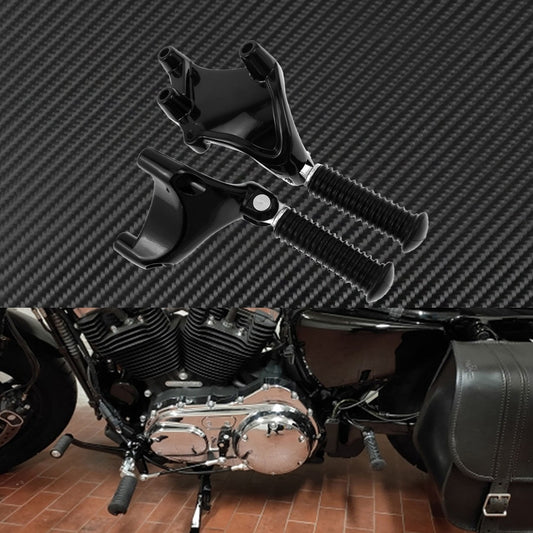 Voodoo Cycle House Black Harley-Davidson Rear Passenger Foot Peg Mounts With Footpegs  
For Sportster Iron 883 1200 XL 48 72 SuperLow 2014-2021