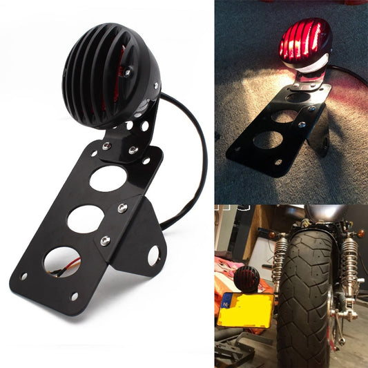 Voodoo Cycle House Custom Side Mount Tail Light With License Plate Bracket For Harley-Davidson - Indian - Custom Applications