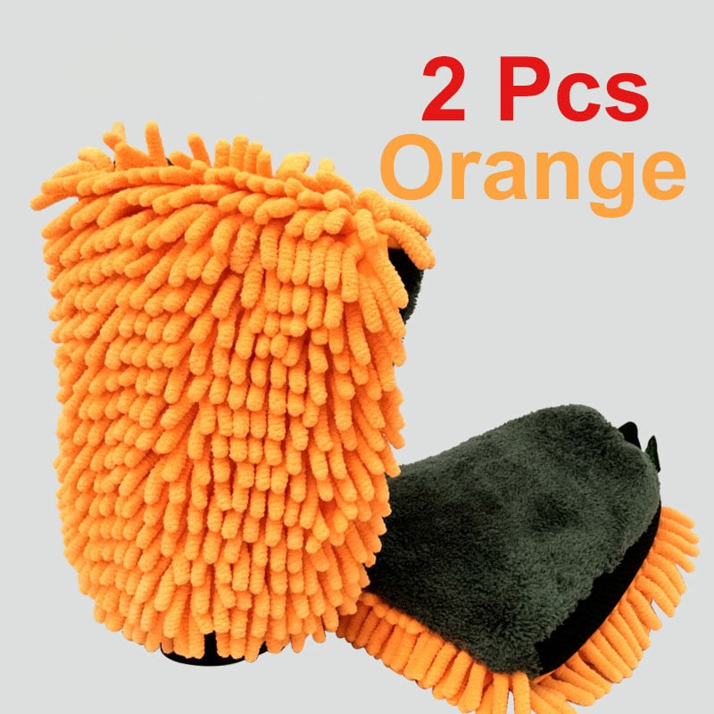 2x Microfiber Car Wash Gloves