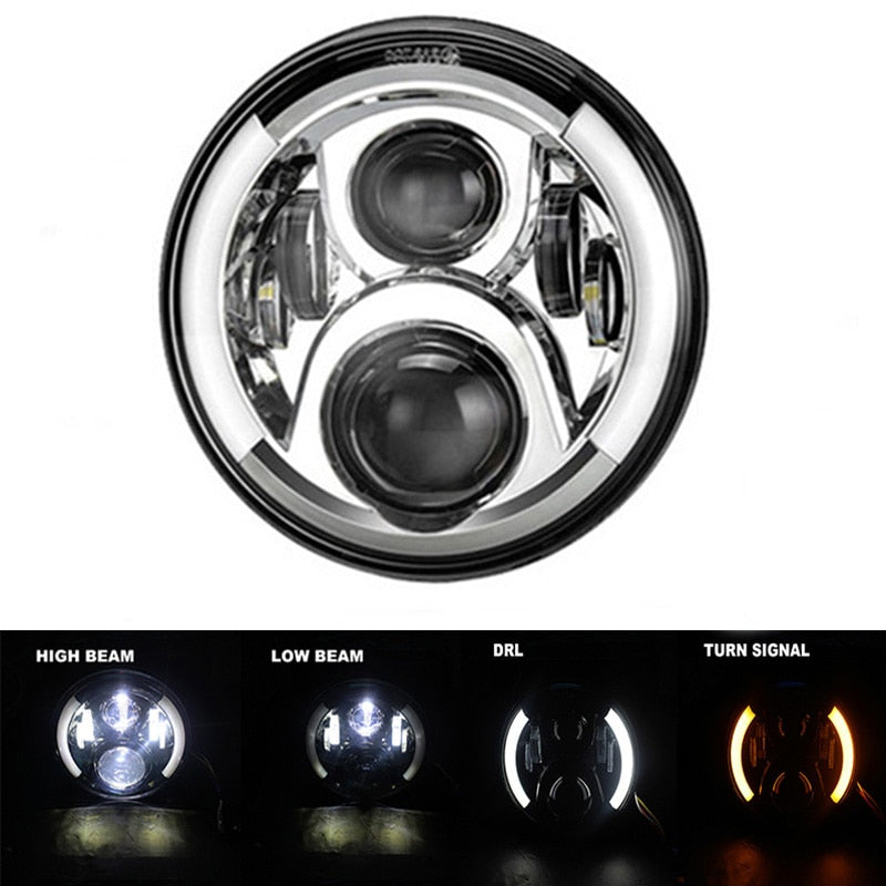 Voodoo Cycle House 7 inch LED Headlight for Harley-Davidson & Indian Touring Models