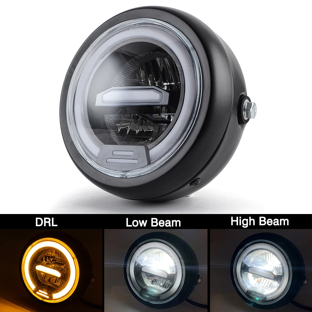 Voodoo Cycle House Universal LED 6.5" Round Head Light for Harley-Davidson - Indian - Custom Applications