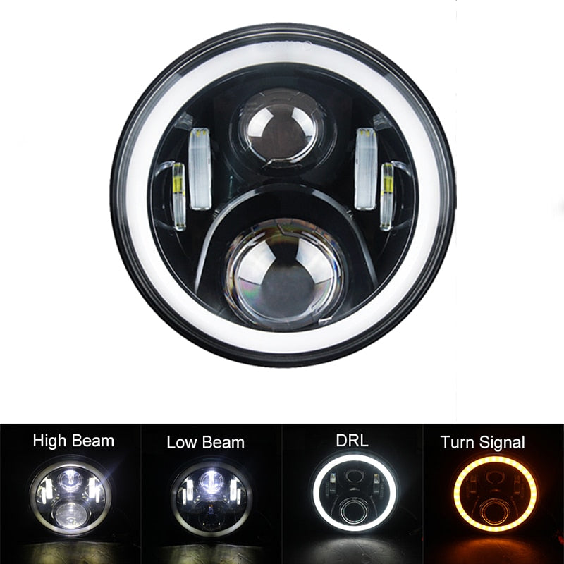 Voodoo Cycle House 7 inch LED Headlight for Harley-Davidson & Indian Touring Models