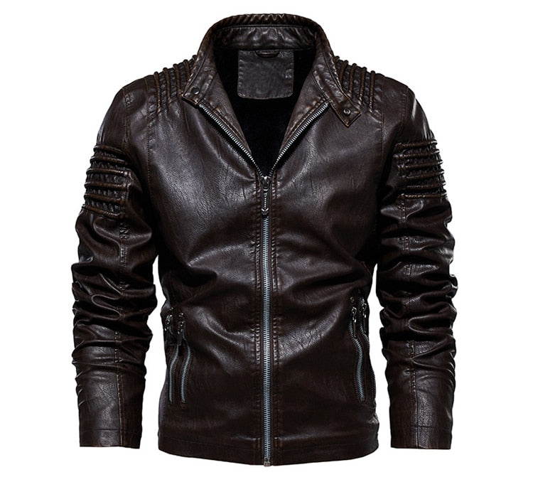 Voodoo Machine Co. Men's Slim Fit Modern Leather Jackets