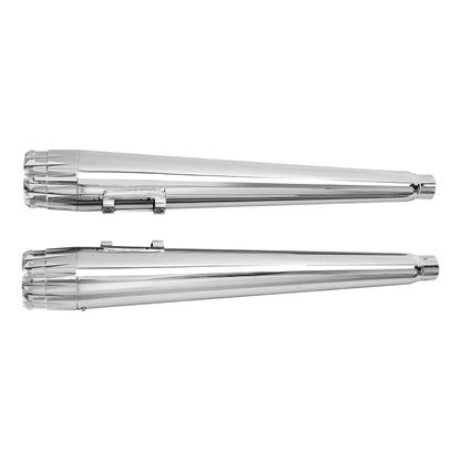 Voodoo Cycle House Custom 4" Chrome / Black Slip-on Mufflers For 1995-2016 Harley-Davidson Touring Models In Various Styles