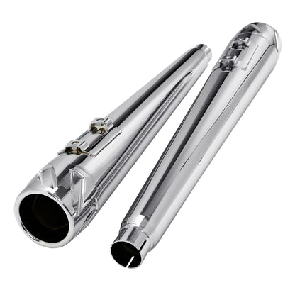 Voodoo Cycle House Custom 4" Chrome Slip-on Mufflers For 1995-2016 Harley-Davidson Touring Models