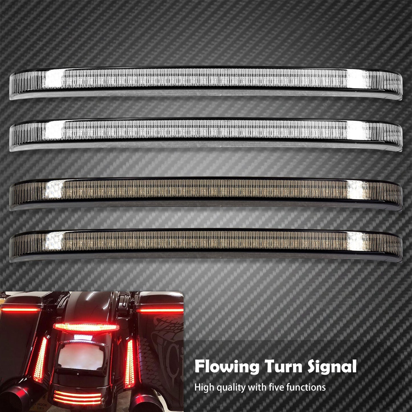 Voodoo Cycle House LED Saddlebag Tail Lights / Turn Signal Accent Lights For Harley-Davidson Touring Models 1997 - UP