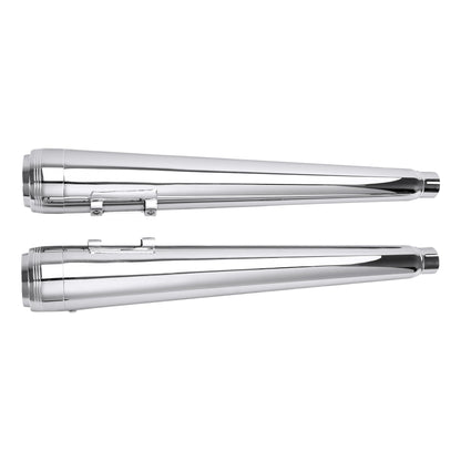 Voodoo Cycle House Custom 4" Chrome / Black Slip-on Mufflers For 1995-2016 Harley-Davidson Touring Models In Various Styles