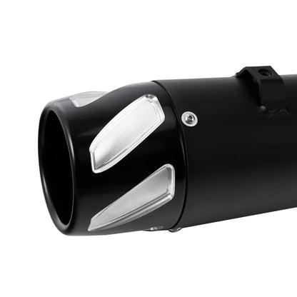 Voodoo Cycle House Custom 4" Black Megaphone Slip-on Mufflers For 1995-2016 Harley-Davidson Touring Models