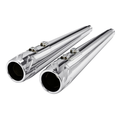 Voodoo Cycle House Custom 4" Chrome Slip-on Mufflers For 1995-2016 Harley-Davidson Touring Models