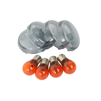 Voodoo Cycle House Turn Signal Lenses W/ Bulbs For Harley-Davidson & Custom Applications