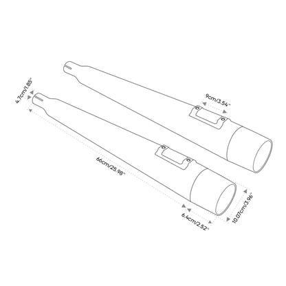 Voodoo Cycle House Custom 4" Megaphone Slip-on Mufflers For 1995-2016 Harley-Davidson Touring Models