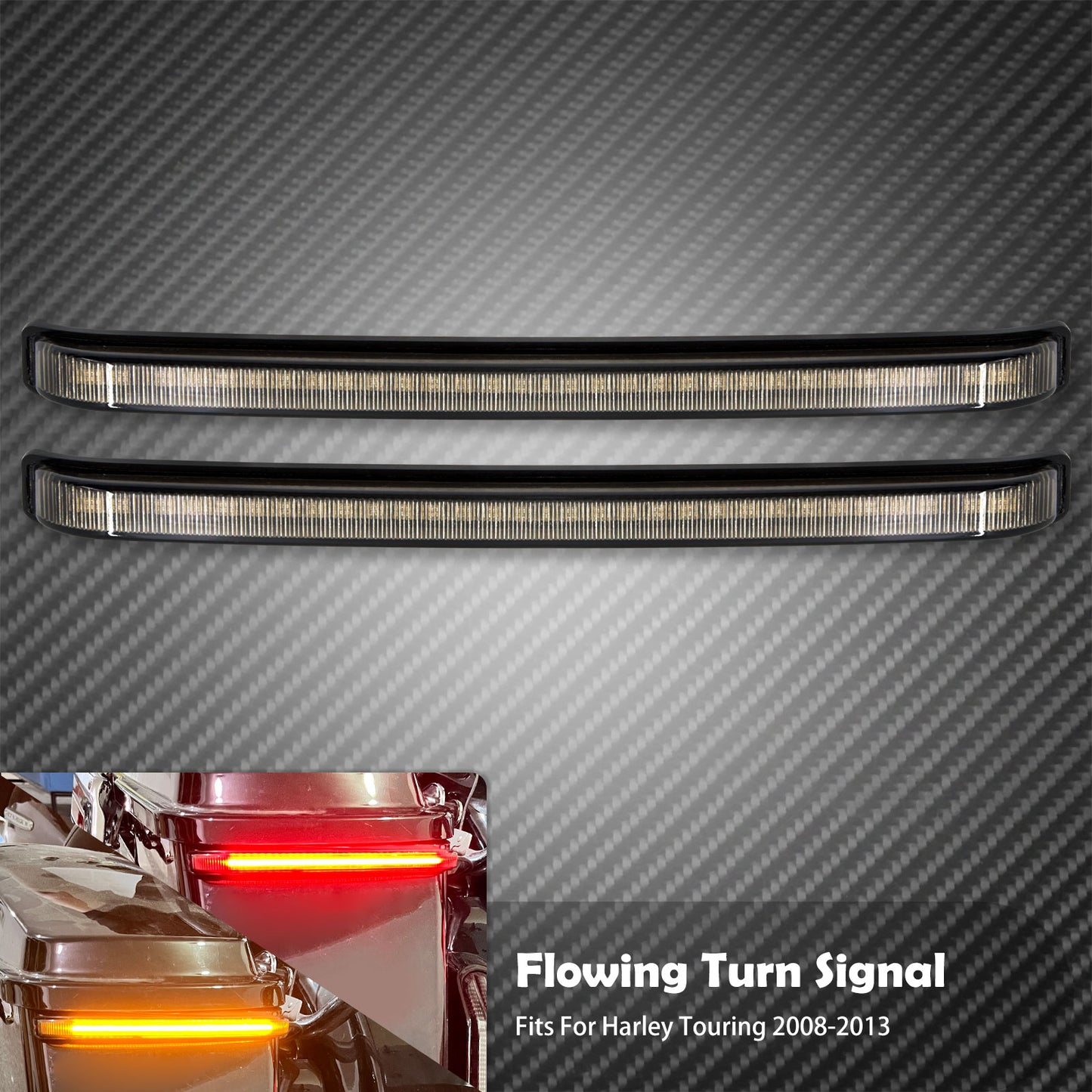 Voodoo Cycle House LED Saddlebag Tail Lights / Turn Signal Accent Lights For Harley-Davidson Touring Models 1997 - UP