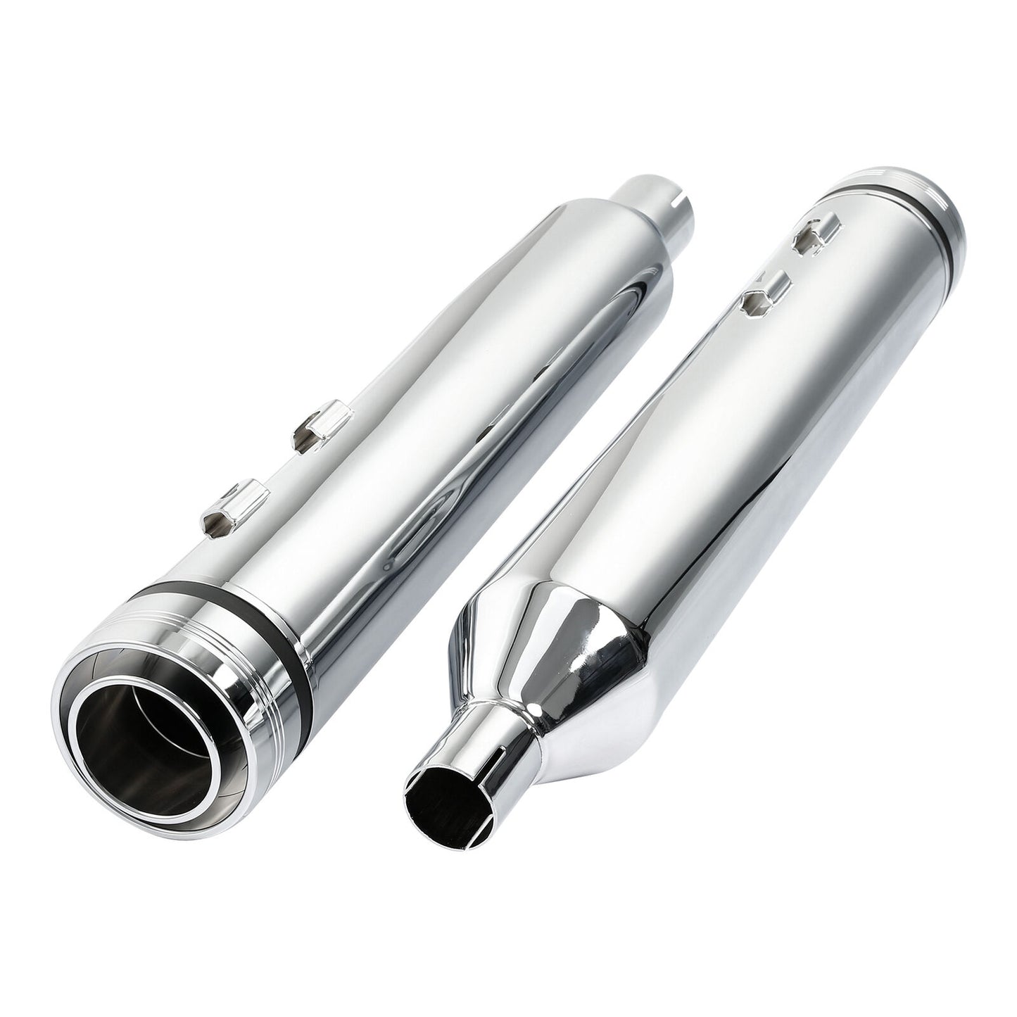 Voodoo Cycle House Custom 4" Chrome Megaphone Slip-on Mufflers For 2017-UP Harley-Davidson Touring Models