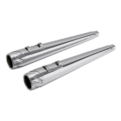 Voodoo Cycle House Custom 4" Chrome / Black Slip-on Mufflers For 1995-2016 Harley-Davidson Touring Models In Various Styles