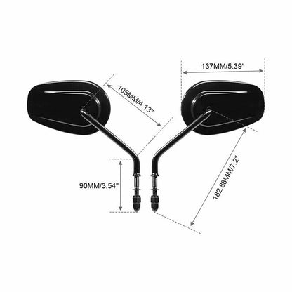 Voodoo Cycle House Mirrors For Harley-Davidson & Custom Applications