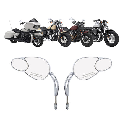 Voodoo Cycle House Custom Split Vision Mirrors For Harley-Davidson Touring Electra Street Glide Road King Fat Bob Boy Sportster 883 1200 Softail
