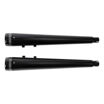 Voodoo Cycle House Custom 4" Black Megaphone Slip-on Mufflers For 1995-2016 Harley-Davidson Touring Models