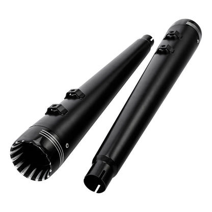 Voodoo Cycle House Custom 4" Black Megaphone Slip-on Mufflers For 1995-2016 Harley-Davidson Touring Models