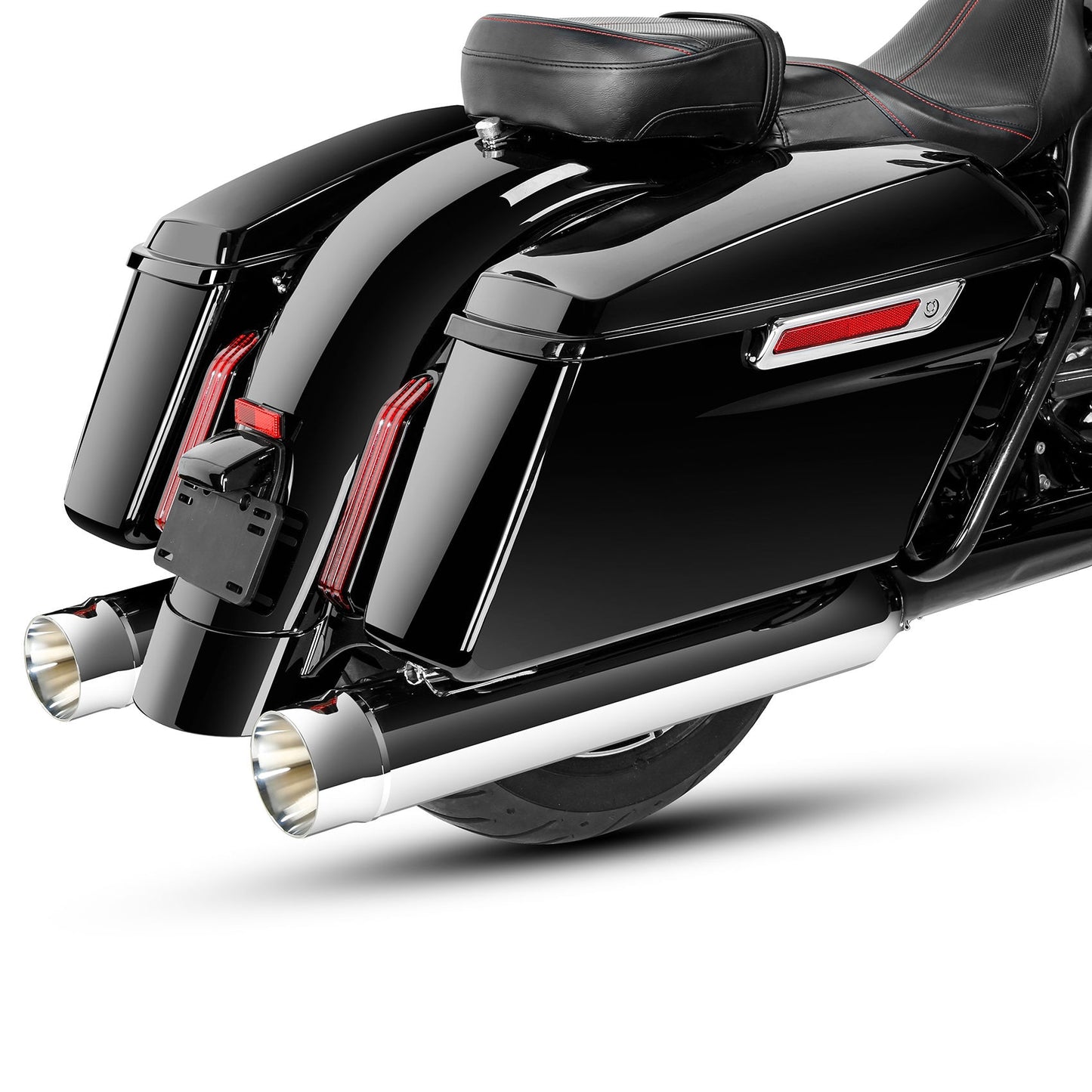 Voodoo Cycle House Custom 4" Chrome Megaphone Slip-on Mufflers For 2017-UP Harley-Davidson Touring Models