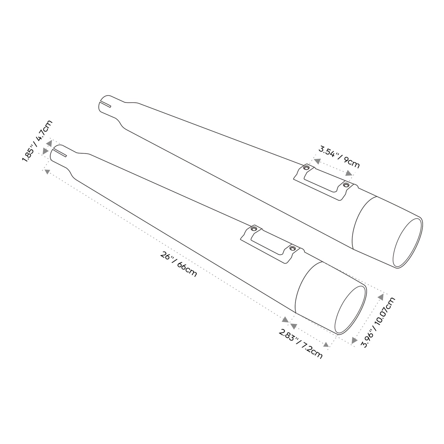 Voodoo Cycle House Custom 4" Megaphone Slip-on Mufflers For 1995-2016 Harley-Davidson Touring Models