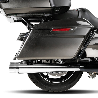Voodoo Cycle House Custom 4" Chrome Megaphone Slip-on Mufflers For 1995-2016 Harley-Davidson Touring Models