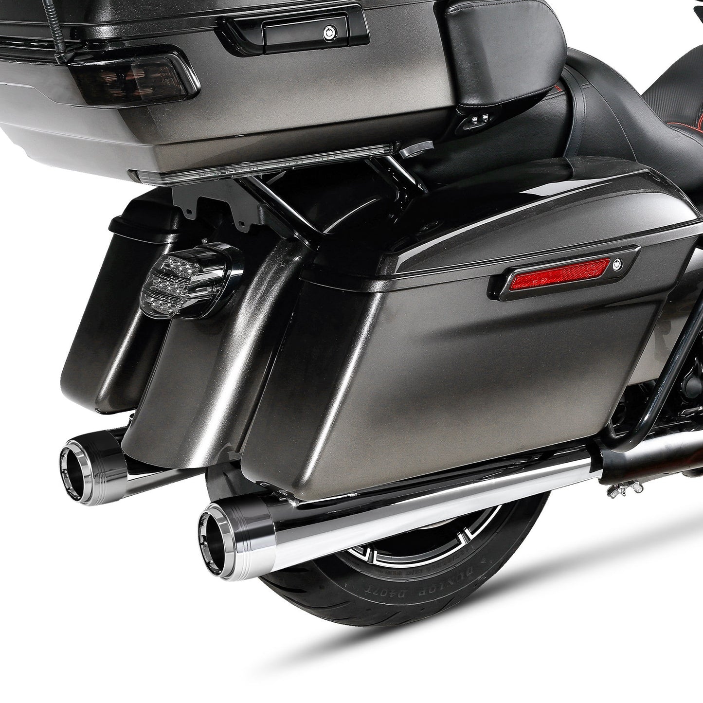 Voodoo Cycle House Custom 4" Chrome / Black Slip-on Mufflers For 1995-2016 Harley-Davidson Touring Models In Various Styles