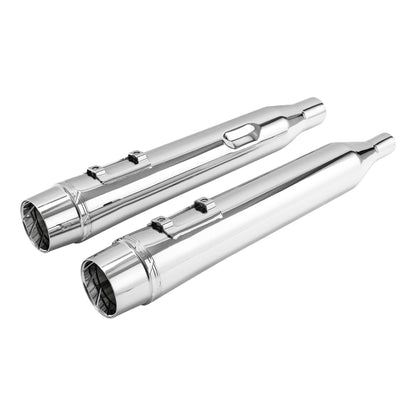 Voodoo Cycle House Custom 4" Chrome/Black Slip-on Mufflers For 2017-UP Harley-Davidson Touring Models