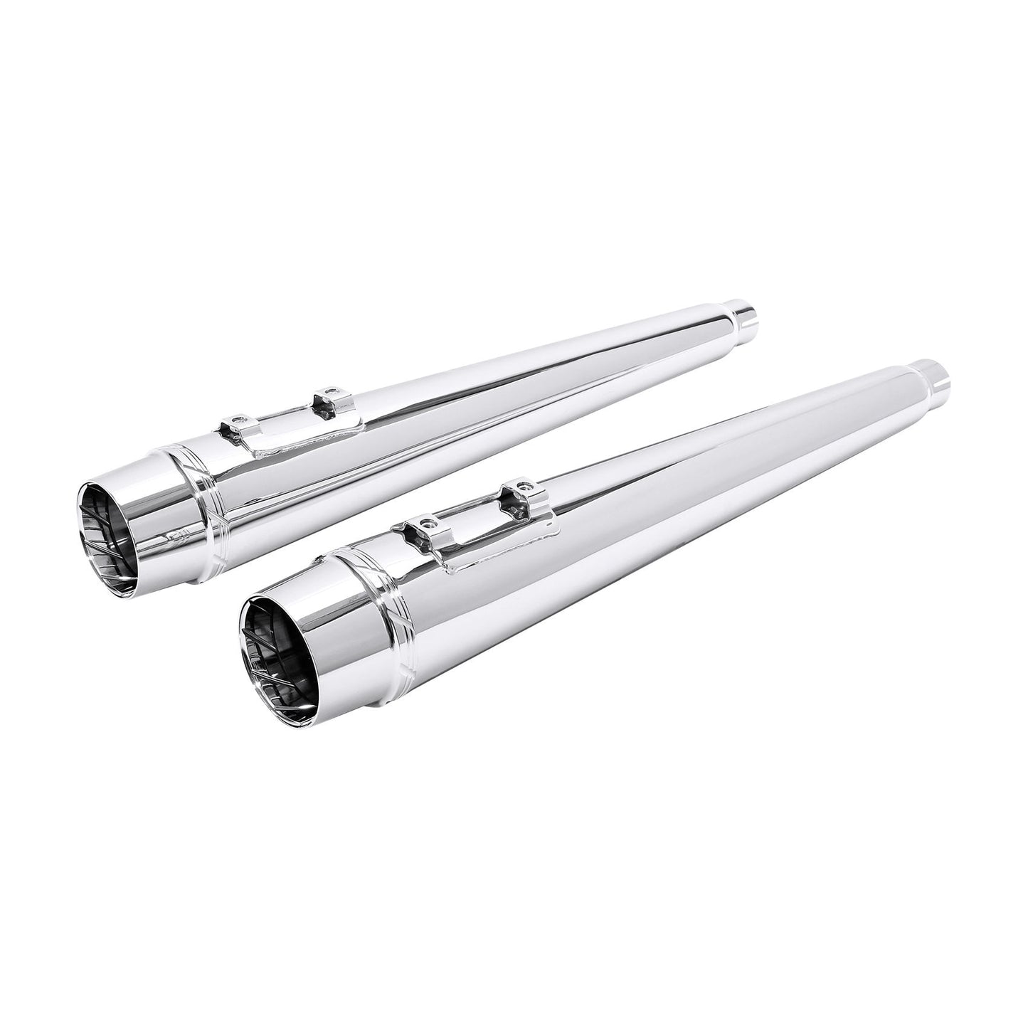 Voodoo Cycle House Custom 4" Chrome / Black Slip-on Mufflers For 1995-2016 Harley-Davidson Touring Models In Various Styles