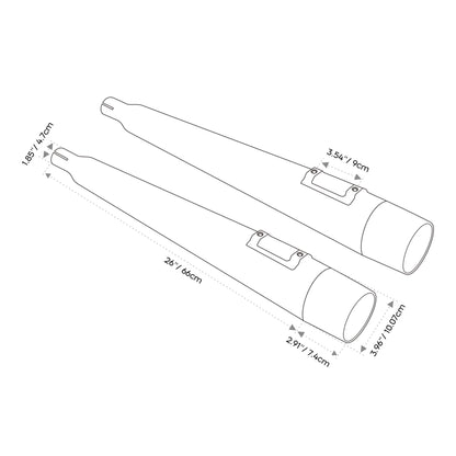 Voodoo Cycle House Custom 4" Chrome Slip-on Mufflers For 1995-2016 Harley-Davidson Touring Models