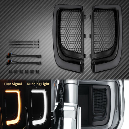 Voodoo Cycle House LED Turn Signal Lights For Lower Fairing Grills On Harley-Davidson Touring Models