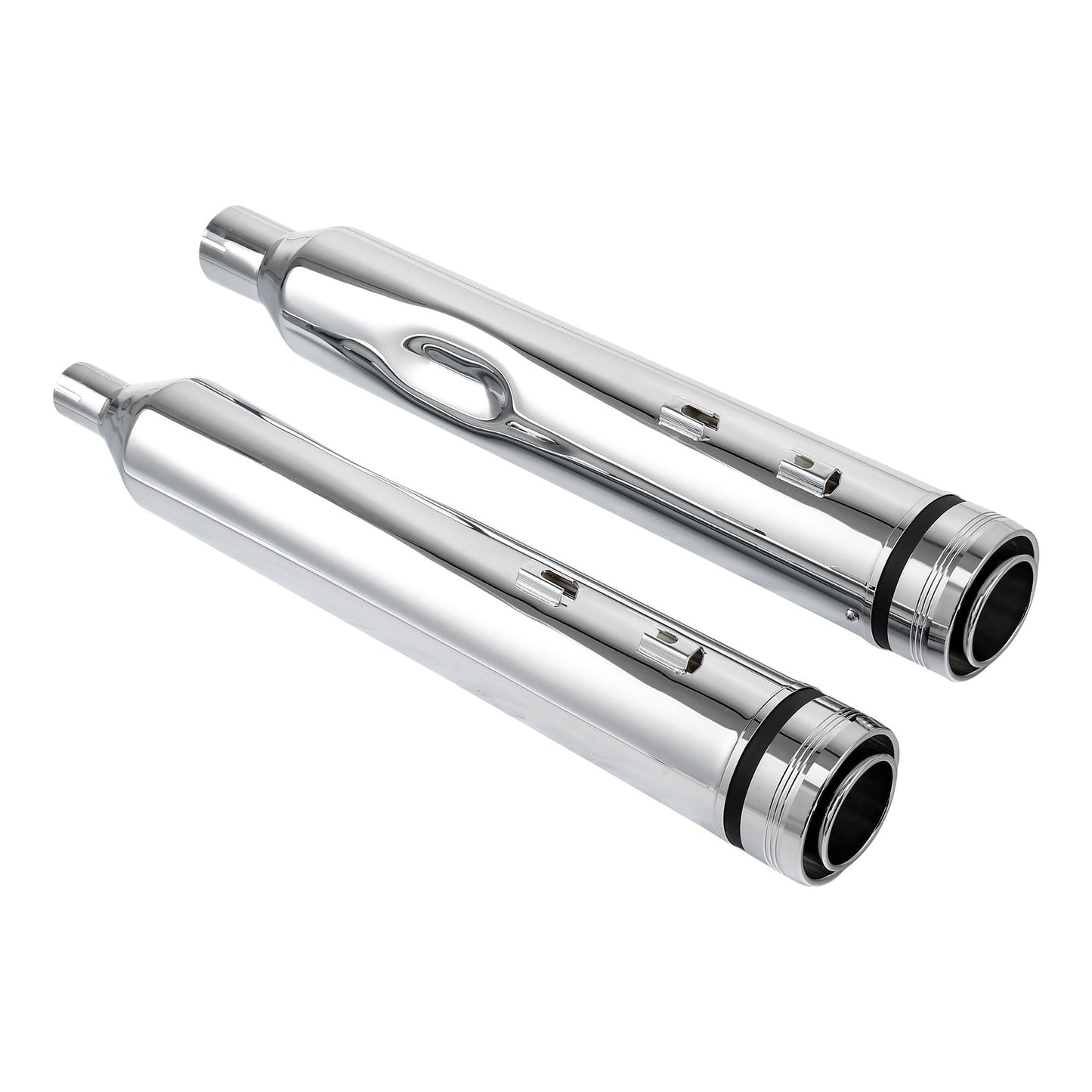 Voodoo Cycle House Custom 4" Chrome Megaphone Slip-on Mufflers For 2017-UP Harley-Davidson Touring Models