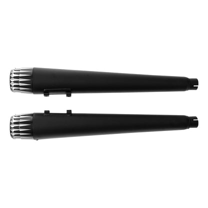 Voodoo Cycle House Custom 4" Chrome / Black Slip-on Mufflers For 1995-2016 Harley-Davidson Touring Models In Various Styles