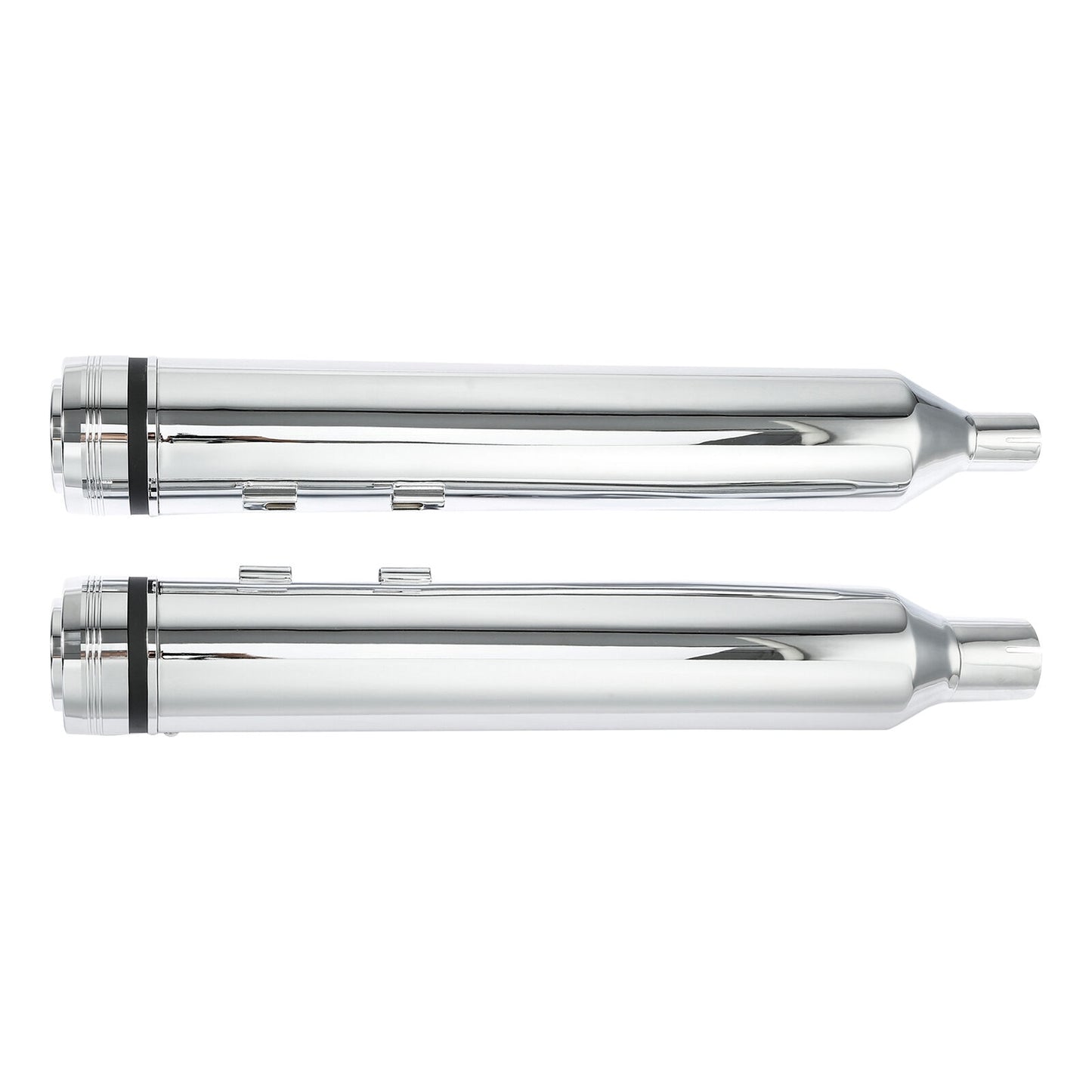 Voodoo Cycle House Custom 4" Chrome Megaphone Slip-on Mufflers For 2017-UP Harley-Davidson Touring Models