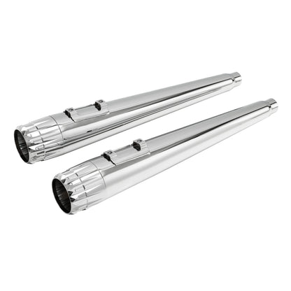 Voodoo Cycle House Custom 4" Chrome / Black Slip-on Mufflers For 1995-2016 Harley-Davidson Touring Models In Various Styles