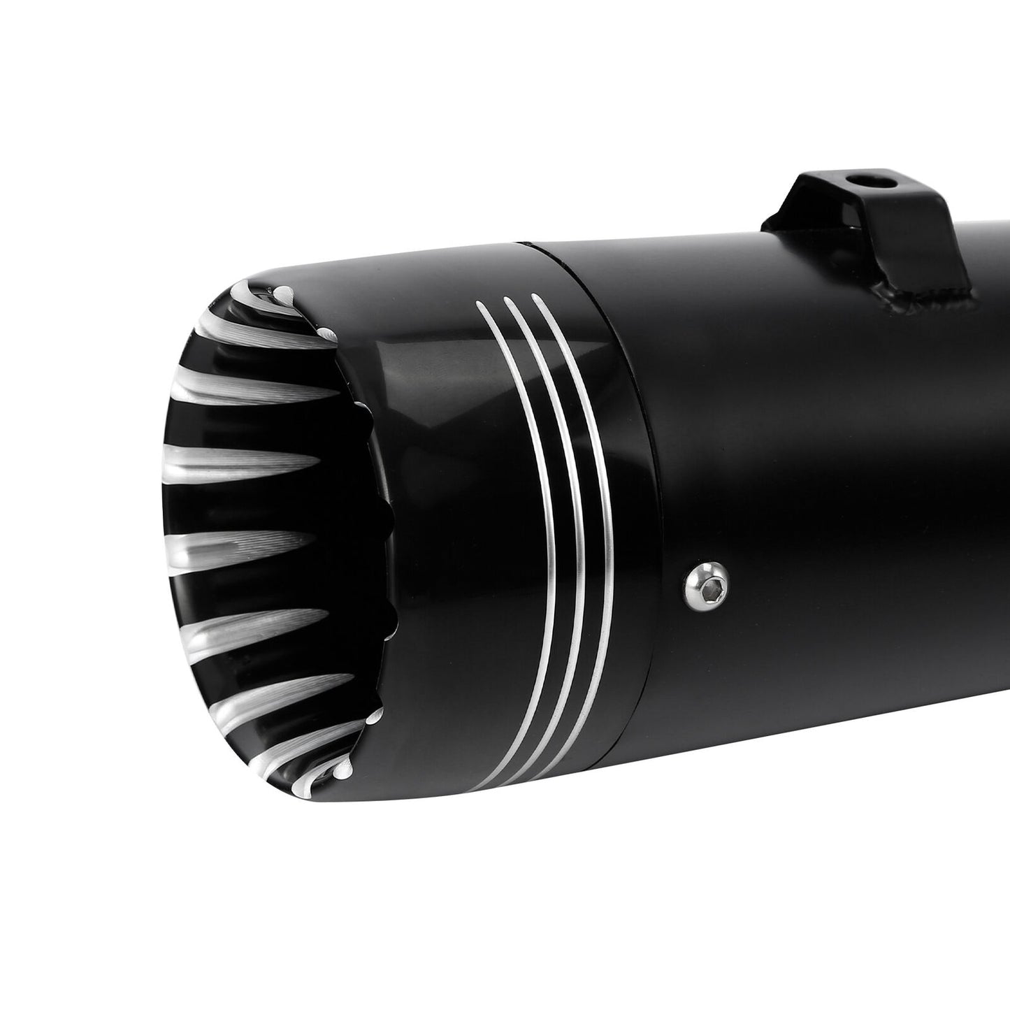 Voodoo Cycle House Custom 4" Black Megaphone Slip-on Mufflers For 1995-2016 Harley-Davidson Touring Models