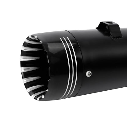 Voodoo Cycle House Custom 4" Black Megaphone Slip-on Mufflers For 1995-2016 Harley-Davidson Touring Models