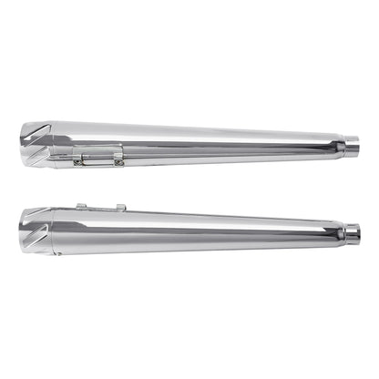 Voodoo Cycle House Custom 4" Chrome Slip-on Mufflers For 1995-2016 Harley-Davidson Touring Models