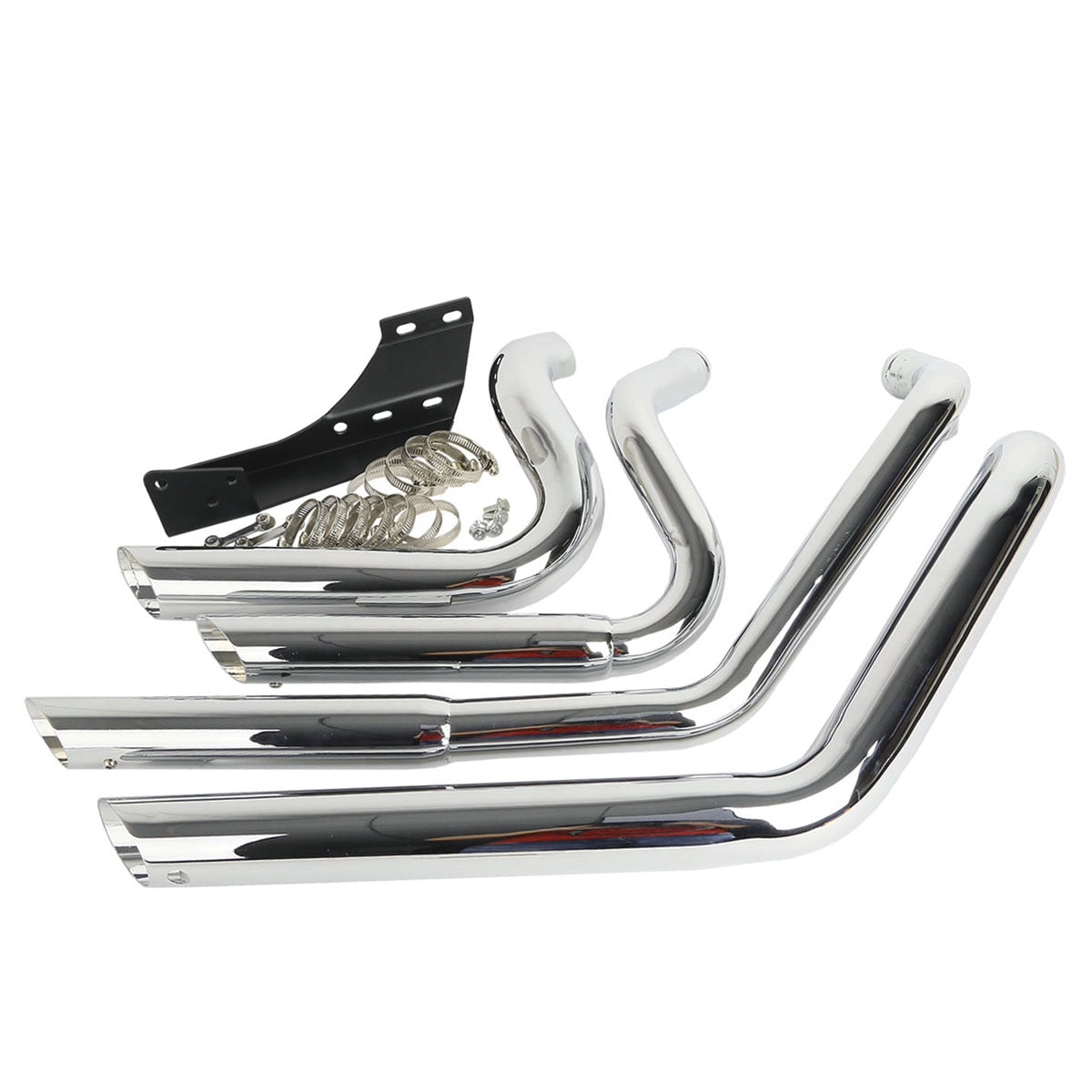 Voodoo Cycle House Custom Staggered Short Shot Motorcycle Exhaust Pipes For 2004-2013 Harley-Davidson Sportster XL Iron 883 1200