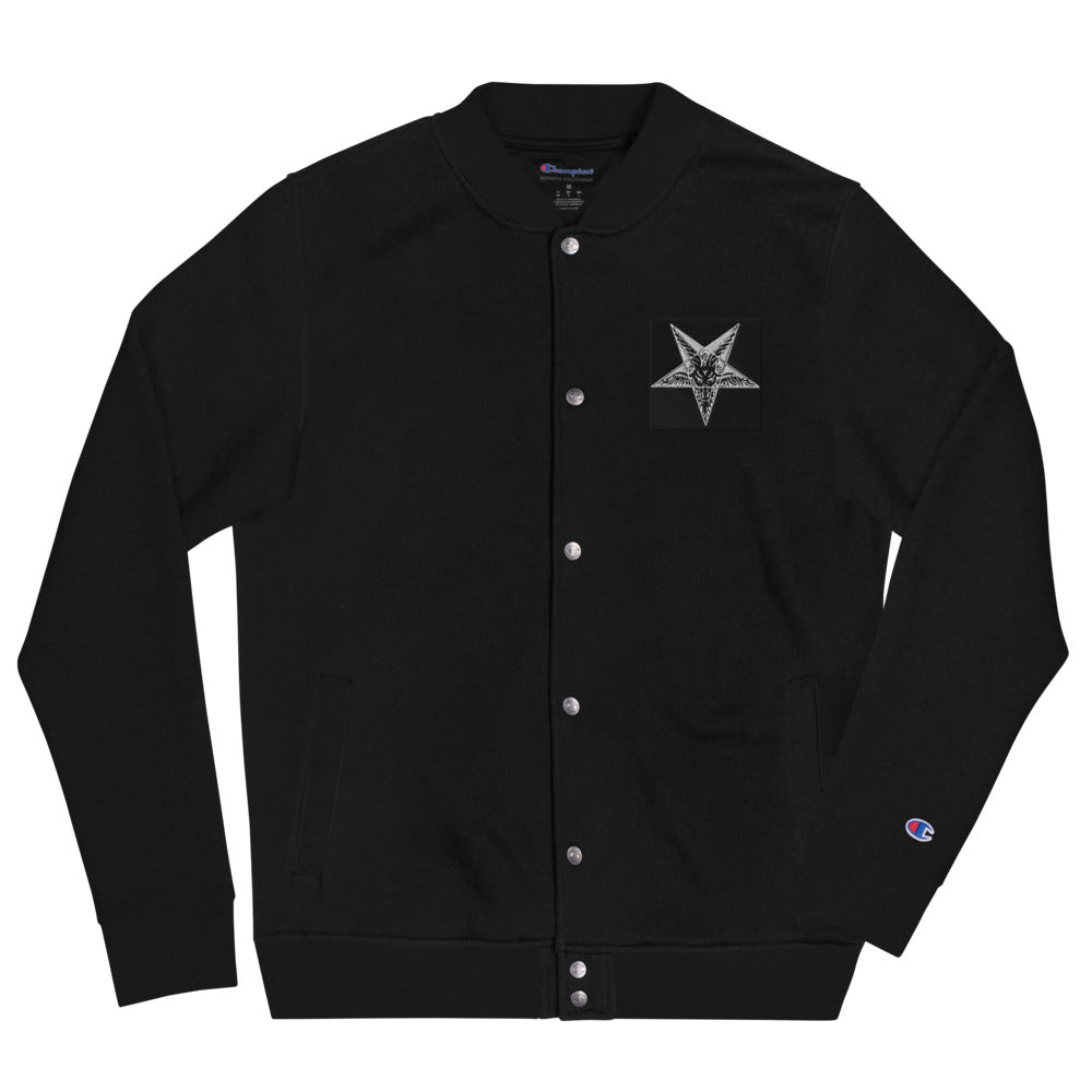 BLACK CULT SOCIETY Embroidered Champion Bomber Jacket