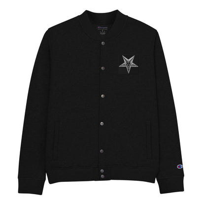 BLACK CULT SOCIETY Embroidered Champion Bomber Jacket