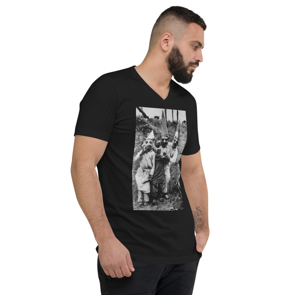 BLACK CULT SOCIETY Unisex Short Sleeve V-Neck T-Shirt