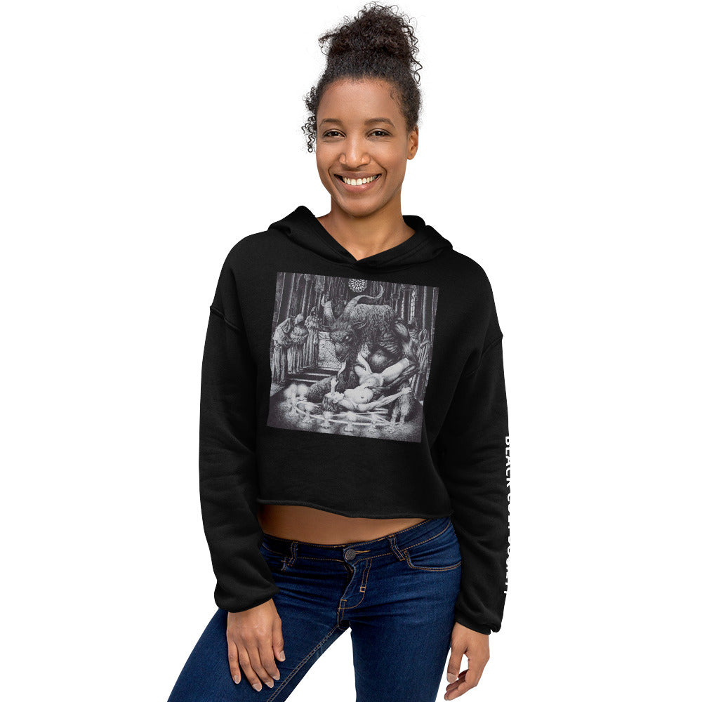 BLACK CULT SOCIETY Crop Hoodie