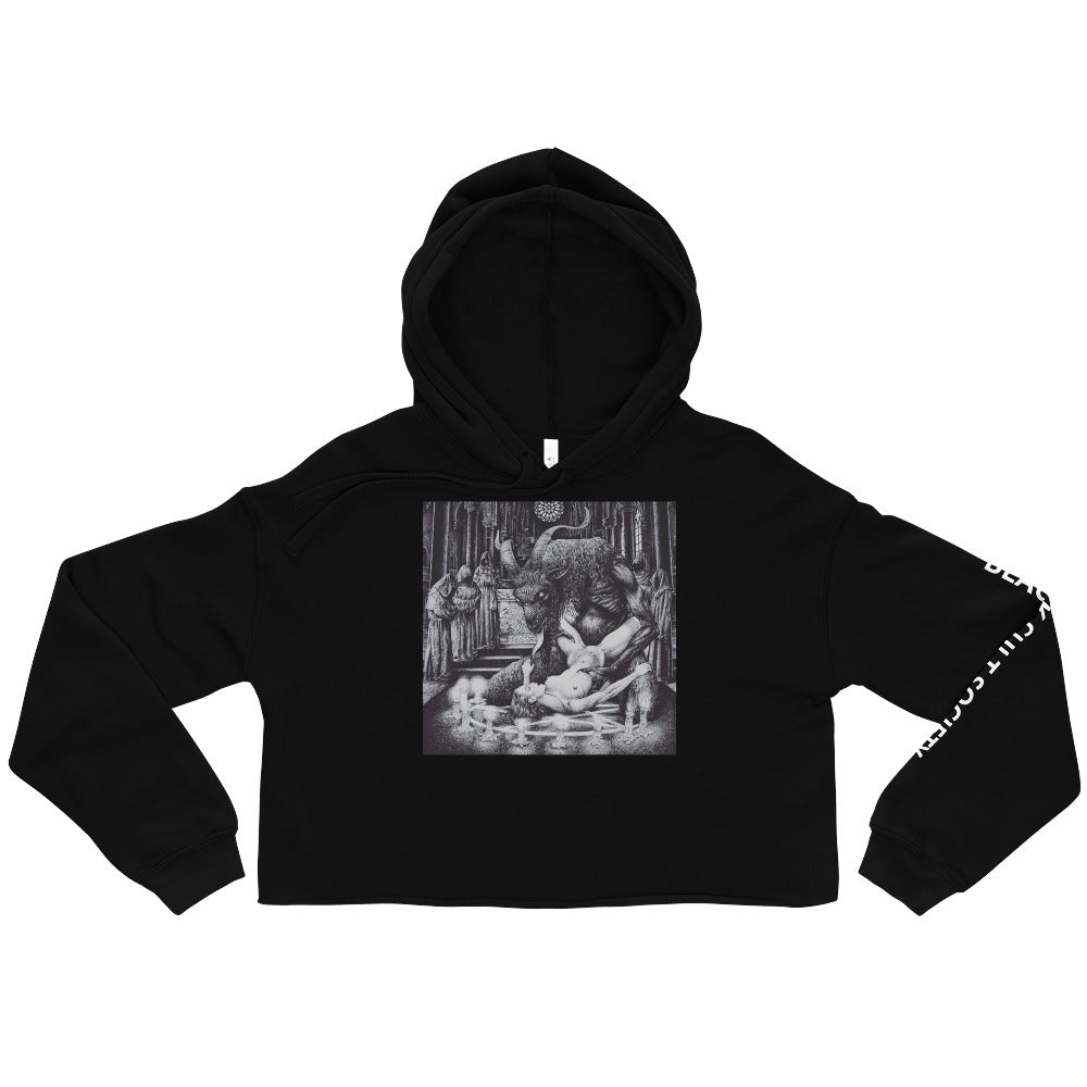 BLACK CULT SOCIETY Crop Hoodie